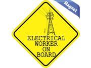 5 x5 Electrical Worker On Board Vinyl Bumper magnets Decals magnetic magnet Decal