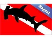 5in x 3in Hammerhead Shark Diver Down Flag Magnet Magnetic Vehicle Sign
