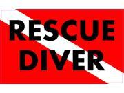 5in x 3in Rescue Diver Down flag Bumper Sticker Vinyl Window Decal