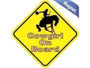 5 x5 Cowgirl On Board Vinyl Bumper magnets Decals magnetic magnet Decal