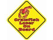 4.5 x 4.5 Crawfish Lover On Board Bumper Sticker Decal Window Stickers Decals