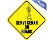 5 x5 Serviceman On Board Vinyl Bumper magnets Decals magnetic magnet Decal