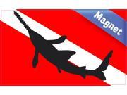 5in x 3in Sawtooth Shark Diver Down Flag Magnet Magnetic Vehicle Sign
