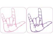 X2 2.5 x2.5 Sign Language I Love You Bumper Stickers Decal Vinyl Sticker Decals