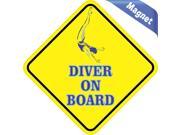 4.5 x4.5 Diver On Board Vinyl Bumper magnet Decal Diving magnets Car Decals