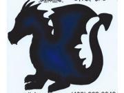 5 x4.5 Blue Dragon Silhouette Bumper Sticker Decal Car Window Stickers Decals
