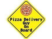 6 x 6 Pizza Delivery Guy On Board Bumper Sticker Window Stickers Vinyl Decals