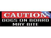 10in x 3in Caution Dogs On Board May Bite Magnet Magnetic Vehicle Sign