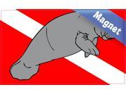5in x 3in Manatee Diver Down flag Magnet Magnetic Vehicle Sign