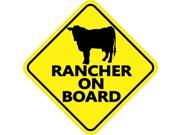 6in x 6in Rancher On Boardnal Bumper Sticker Vinyl Window Decal