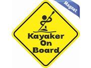 4.5 x4.5 Kayaker On Board Vinyl Bumper magnet Decal magnetic magnets Car Decals