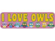 10 x 3 I Love Owls Vinyl Bumper Sticker Decal Car Owl Window Stickers Decals
