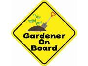 4.5 x 4.5 Gardener On Board Bumper Sticker Decal Window Vinyl Stickers Decals