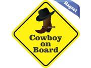 5 x5 Cowboy On Board Sign Bumper magnet Decal Car magnetic magnets Vinyl Decals