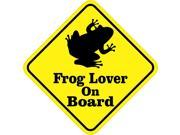 5in x 5in Frog Lover On Board Animals Bumper Sticker Vinyl Window Decal
