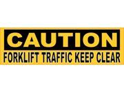 10in x 3in Caution Forklift Traffic Keep Clear Fork Lift Sticker Vinyl Window Decal
