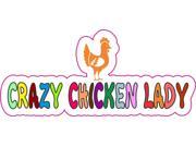 4.75 x 2 Crazy Chicken Lady Bumper Sticker Decal Vinyl Window Stickers Decals