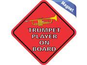 4.5 x4.5 Trumpet Player On Board Music Bumper magnet Decal magnets Decals
