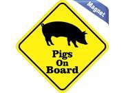 4.5 x4.5 Pigs On Board magnet bumper Decal magnetic Vinyl Pig magnets Decals