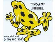 4.5 x4 Yellow Poison Dart Frog Bumper Sticker Decal Car Window Stickers Decals