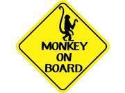 6in x 6in Monkey On Board Animals Bumper Sticker Vinyl Window Decal