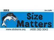 10 x 3 Size Matters Vinyl Bumper Stickers Decals fishing Window Sticker Decal