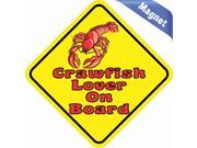 4.5 x4.5 Crawfish Lover On Board magnet bumper Decal magnetic magnets Decals
