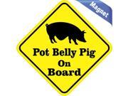 5 x5 Pot Belly Pig On Board On Board magnet bumper Decal magnetic Vinyl magnets Decals