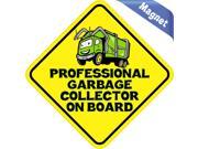 4.5 x4.5 Professional Garbage Collector On Board Bumper magnet Decal magnetic Vinyl magnets Decals