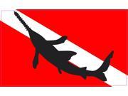 5in x 3in Sawtooth Shark Diver Down flag Bumper Sticker Vinyl Window Decal