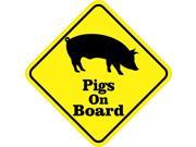 4.5 x 4.5 Pigs On Board Bumper Sticker Decal Window Vinyl Pig Stickers Decals