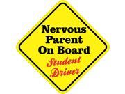 5 x 5 Nervous Parent On Board Student Driver Bumper Sticker Decal Vinyl Window Stickers Decals