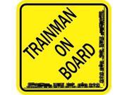 5in x 5in Trainman On Board Bumper Sticker Vinyl Window Decal