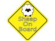6in x 6in Sheep On Board Lamb Bumper Sticker Stickers Vinyl Ewe Window Decal Decals