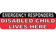 10in x 3in Disabled Child Lives Here Sticker Vinyl Emergency Safety Stickers 10in x 3in Disabled Child Lives Here Sticker Vinyl Emergency Safety Stickers