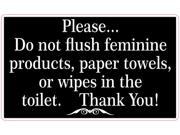 5inx3in Black Do Not Flush Feminine Products Paper Towels or Wipes Magnet 5inx3in Black Do Not Flush Feminine Products Paper Towels or Wipes Magnet