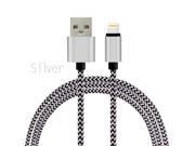 Uiiparts Lightning USB Cable Nylon Braided Metal Heads iOS9 Sync Data Charger Cable for iPhone 5 5S SE 6 6S Plus 3 Pack White 1ft