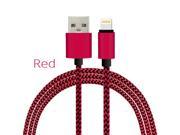 Uiiparts Lightning USB Cable Nylon Braided Metal Heads iOS9 Sync Data Charger Cable for iPhone 5 5S SE 6 6S Plus 3 Pack Red 1ft