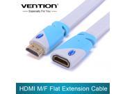 Vention HDMI Male to Female Extension Cable Gold Plated Flat Cable Adapter 3D 1080P for PC HD Blue