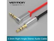 Vention 3.5mm jack Audio Cable male to male Extension Cable 90 Degree Right Angle Flat Aux Cable for Car Headphone PM4 PM3 Black
