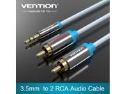 Vention 3.5mm to 2 RCA Audio Cable RCA Jack Cable 2 RAC male to 3.5 male Aux Cable for Edifer Home Theater DVD Phones Headphones ice blue