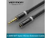 Vention 3.5mm Jack Male to Female Stereo Aux Extension Cable Nylon Braid Audio Cable Black