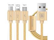 Baseus 3.9ft 1.2M Micro USB Lighting Type C Charging Syncing Data Cable for iPhone 7 6s Plus SE 5s iPad Macbook Samsung Galaxy S7 S7 Edge HTC LG G5 And Mo