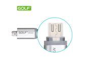 GOLF Crystal LED Light Micro USB Cable Data Line Charging Nylon 2.1A Charge for Smartphone Samsung HTC LG V10 And More Android Devive Gold 3FT
