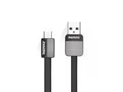 Remax Platinum 3Ft USB Charging Cable Durable TPE Noodle Flat Data Sync Charger Cable Cord For Samsung HTC LG Huawei And Android More Black