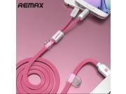 Remax 2 in 1 USB Micro Lightning Cable with Magnetic Data Sync Fast Charger Cable For iPhone 7 6S Plus 5S Samsung HTC LG And More Smartphone Pink