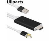 Lightning to HDMI Adapter Cable.Uiiparts Lightning MHL To HDMI Cable 6FT 1080P HDTV Adapter For iPhone 5 5S 6 6s 7 plus Not Compatible iPad mini air pro Black