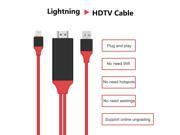 Uiiparts 1080P 8 Pin to HDMI Converter For Lightning MHL To HDMI HDTV Adapter Cable For iPhone 5S SE 6 6S 7 Plus iPad Air Red Black