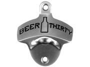Barware Gear Beer thirty Wall Mounted Bottle Opener with Free Stainless Steel Screws