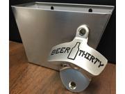 Barware Gear Bundle Wall Mounted Beer Thirty Bottle Opener with Brushed Stainless Steel Cap Catcher with Stainless Steel Screws.